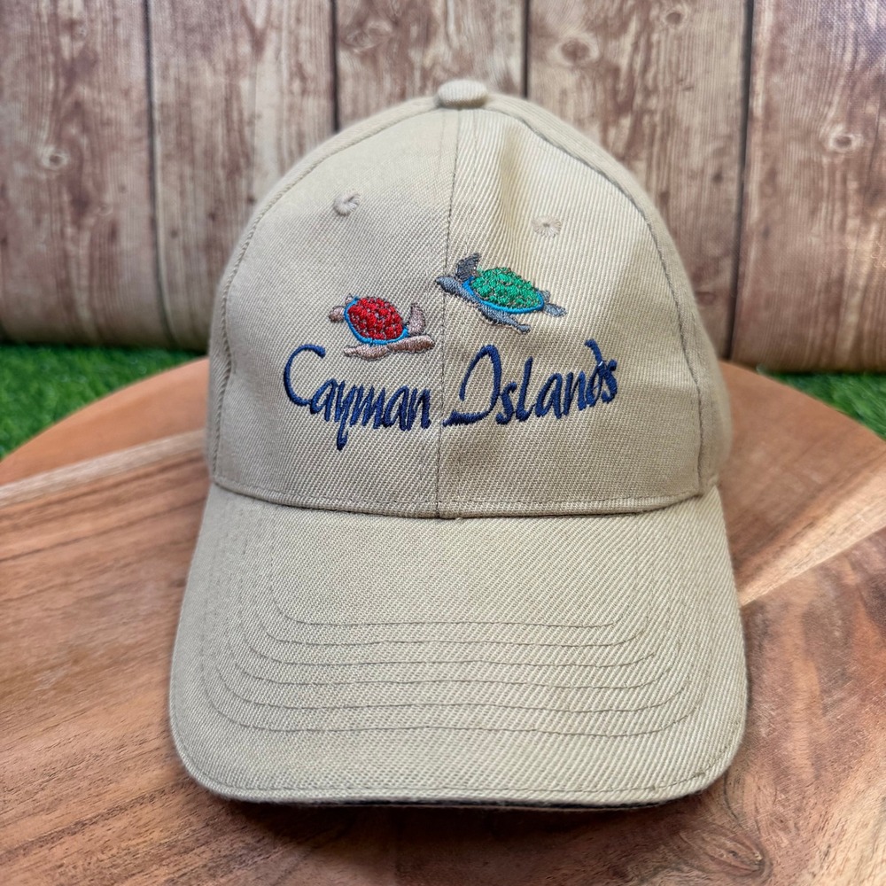 Unicrese Cayman Islands Hat Mens Womens One Size Tan Embroidered Sea Turtles